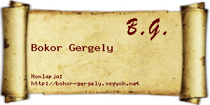 Bokor Gergely névjegykártya